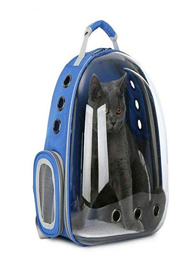 The DDS Store Pet Transparent Cat Carrier Backpack Puppy Kitty Breathable Carriers for Travel (Blue) - Image 1
